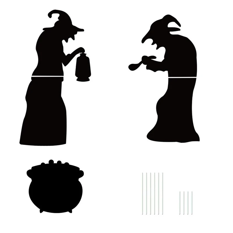 

Halloween Witch Black Silhouette Holiday Decoration Garden Witch Horror Atmosphere Props
