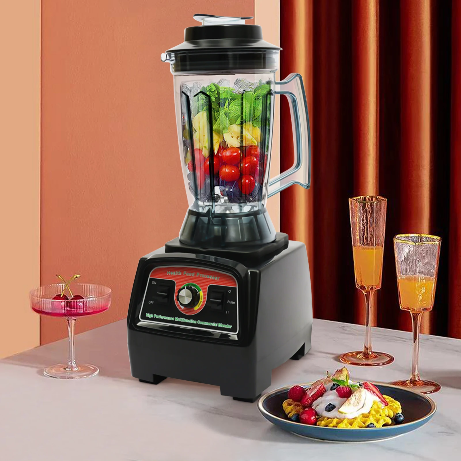 

JuiceMix 3.8HP 2800W Heavy Duty Commercial Grade Timer Blender Mixer Juicer Fruit Food Processor Ice Smoothies BPA Free 3.9L Jar