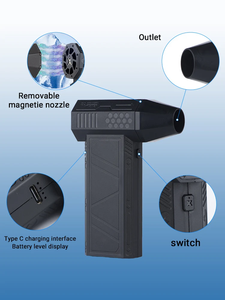 Пылесос с зарядным устройством типа C 140000 об/мин 52 м/с X3 Насильственный вентилятор