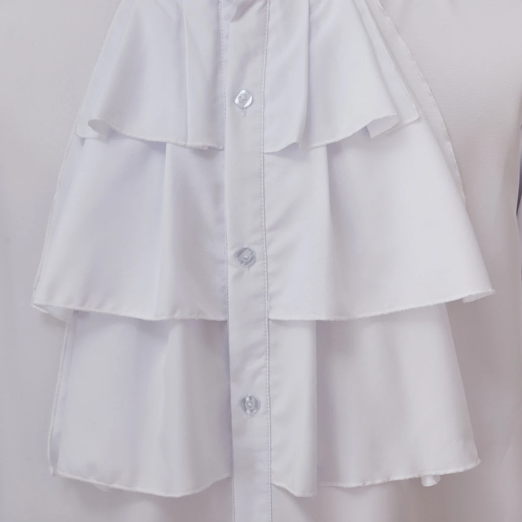 In Shock Seinfeld Косплей Мужская белая рубашка Костюм капитана Джека Воробей Рубашка