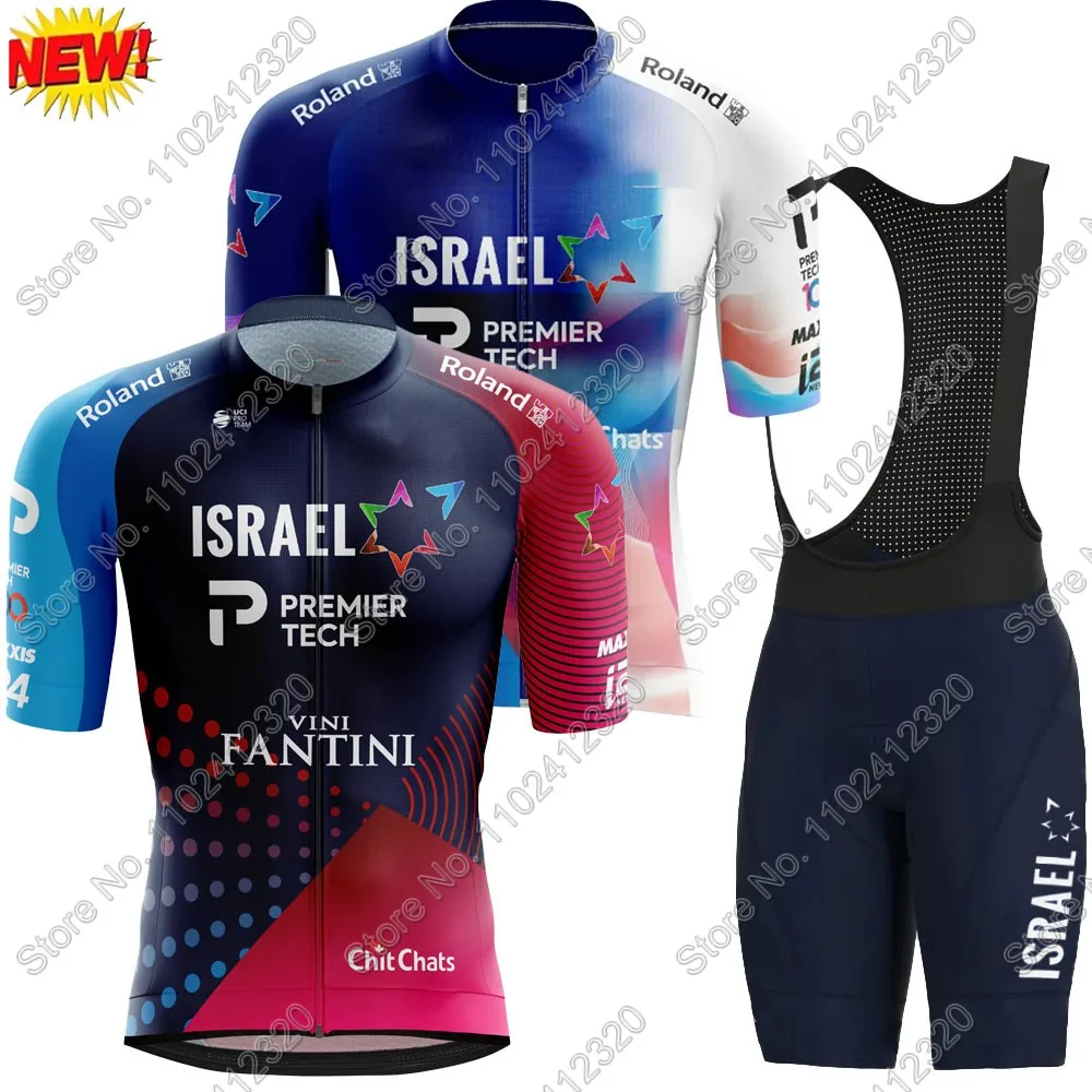 Team Israel Start Up Nation 2023 Cycling Jersey Set Short Sleeve Clothing Road Bike Shirts Suit Bicycle Bib Shorts MTB Maillot