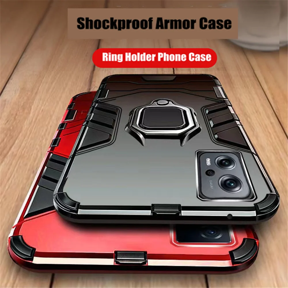 

For POCO X4 GT PokoX4 GT Protective Coque Funda Capa For POCO X4 GT POCO F4 GT Case Luxury Armor Magentic Ring Car Holder Cover