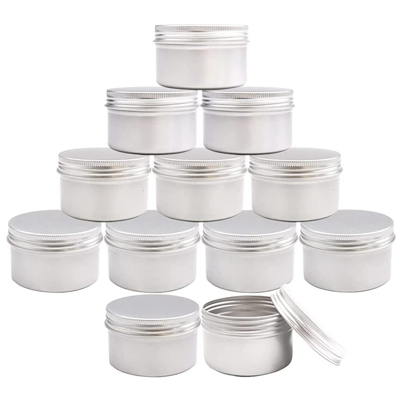 

12Pcs 4Oz Metal Candle Tins For DIY Candle Making, Metal Tins With Screw Lids,For Candle Making,Crafts,Storage (Silver)