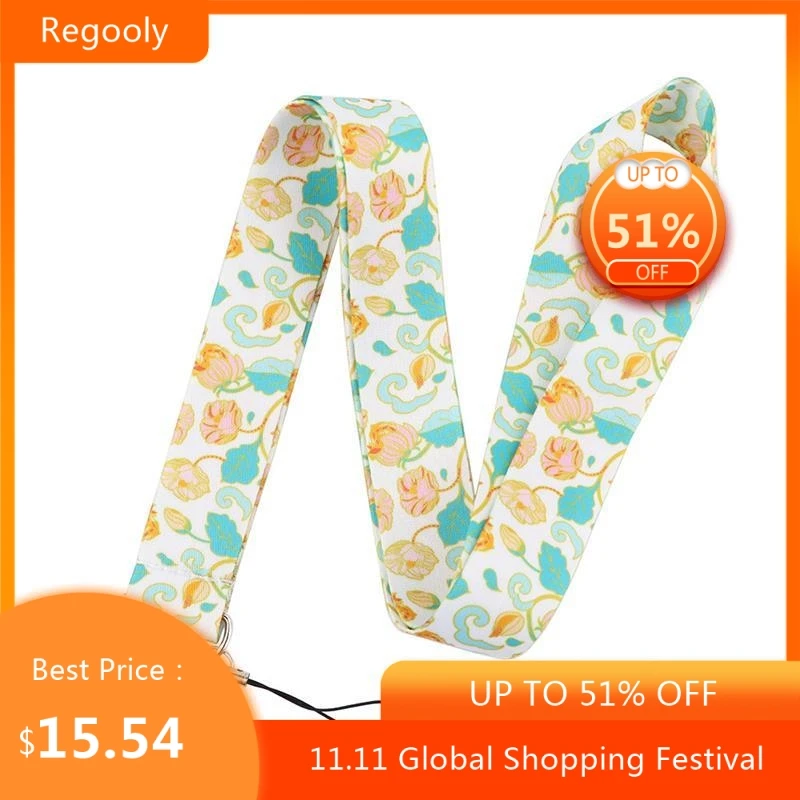 

30pcs Leopard Rose Flowers Keychain Lanyards Id Badge Holder ID Card Pass Gym Mobile Phone Badge Holder Key webbings ribbons