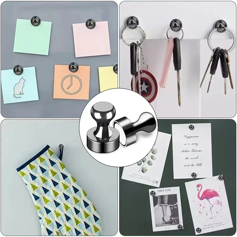 10 шт. сильных магнитов на холодильник черные магниты с нажимным штифтом сильная