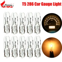 10pcs car gauge light 12v 1 2w t5 286 glass amber light bulb dashboard instrument panel brake light bulbs headlights lamp lights