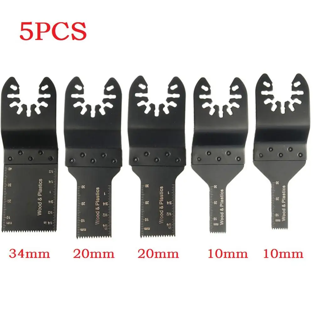 5Pcs Oscillating Multi Tool Saw Blades Set For Renovator Trimmer Blades Wood Cutting Tools Quick-release 10/20/34mm