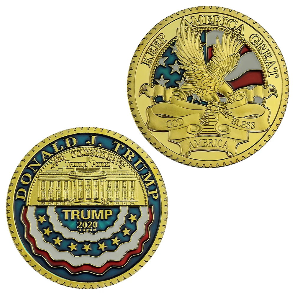 

President of United States Donald Trump Collectible Gold Plated Coin Keep America Great Souvenir Gift Commemorative Coin