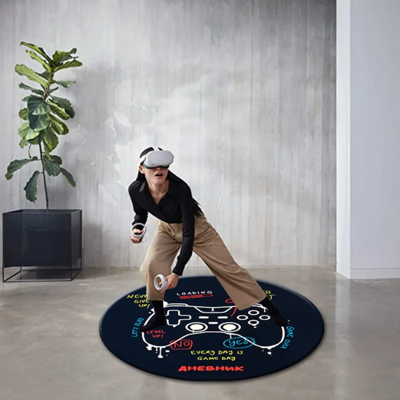

180X180CM Indoor Video Game Soundproof Game Floor Mat Game Console Handle Carpet Gaming Room Decoration Chair Mat