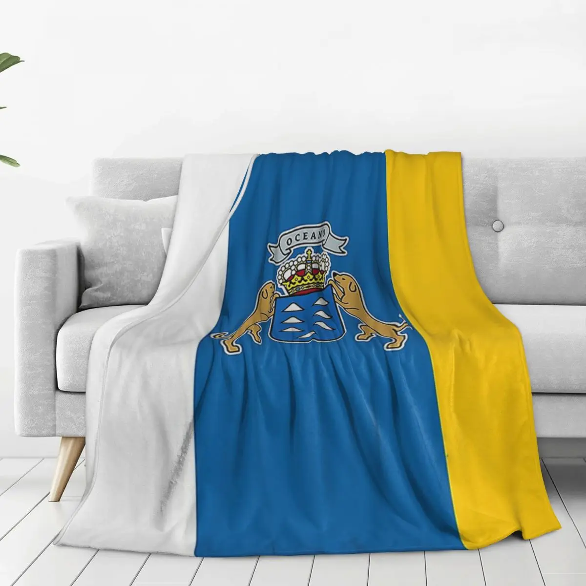Одеяло с флагом Испании Океа Канарские острова фланелевое теплое одеяло для