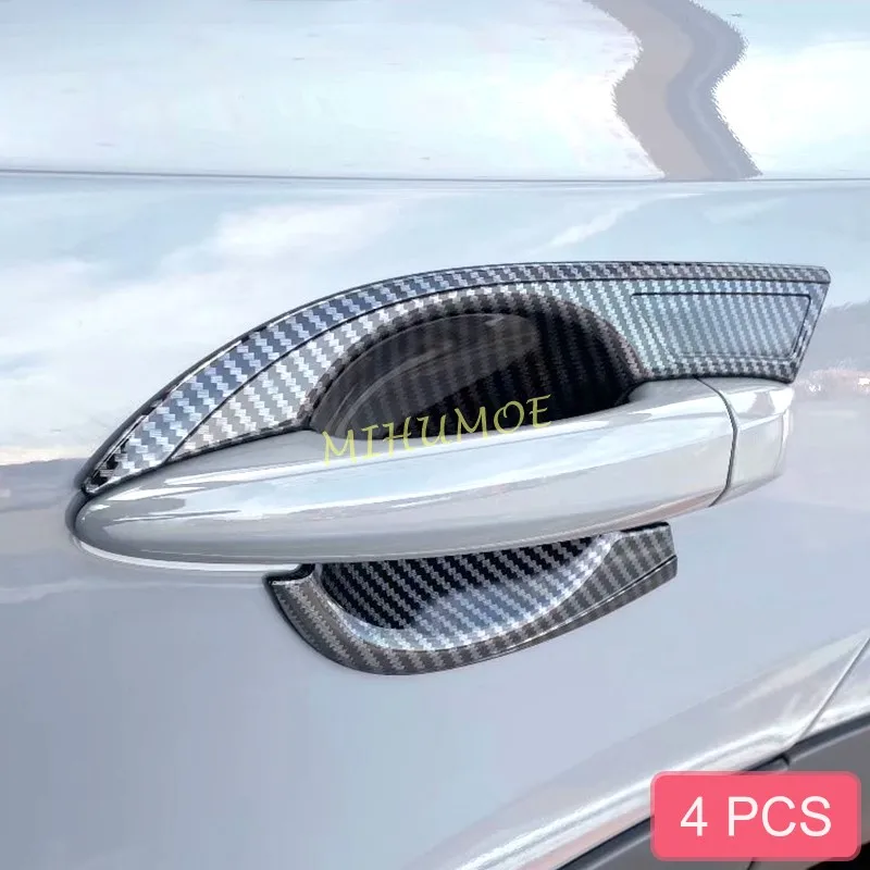 

For Nissan Rogue X-Trail T33 2021-2023 Carbon Fiber Door Handle Surrounds Trims Protector