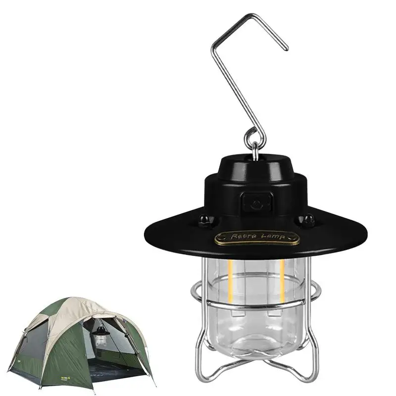 

Фонарь Портативный для кемпинга, внешняя палатка, фонарь с 3 режимами и крючком, водонепроницаемая лампа для походов, пешего туризма, дома