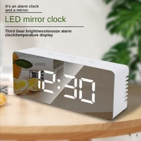 led mirror digital clock display time night light home decor clock student dormitory micro alarm clock bedroom bedside clock