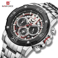 mens watches top luxury brand naviforce waterproof clock male steel quartz watch men business wristwatch with box set for sale