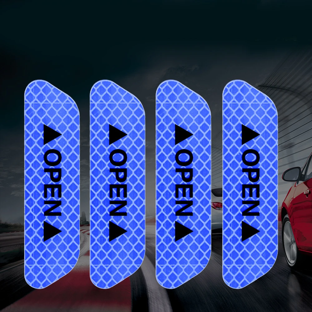 

Notic Car OPEN Reflective Tape PET Door Stickers Waterproof 4Pcs Accessories Automotive Exterior
