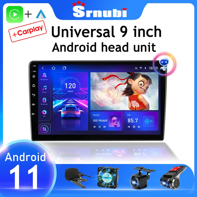 srnubi 2 din android 11 car radio multimedia video player navigation gps 9 10 inch stereo head unit for nissan kia honda toyota free global shipping
