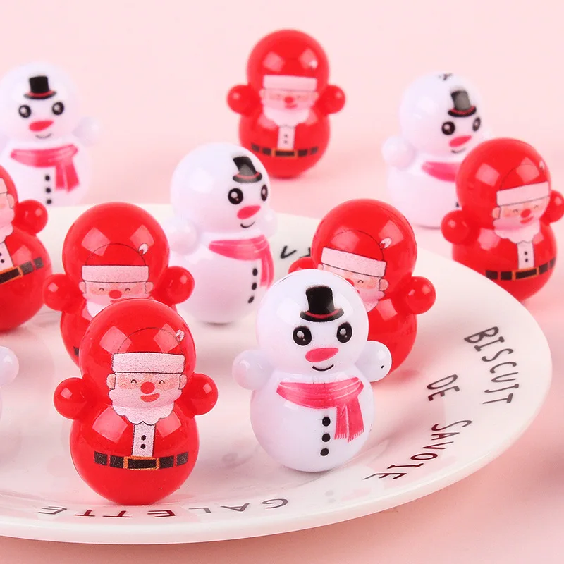 

15Pc Mini Caute Santa Claus Snowman Tumbler Educational Toys Desktop Gift Kids Party Favors Christmas Party Gifts Pinata Fillers