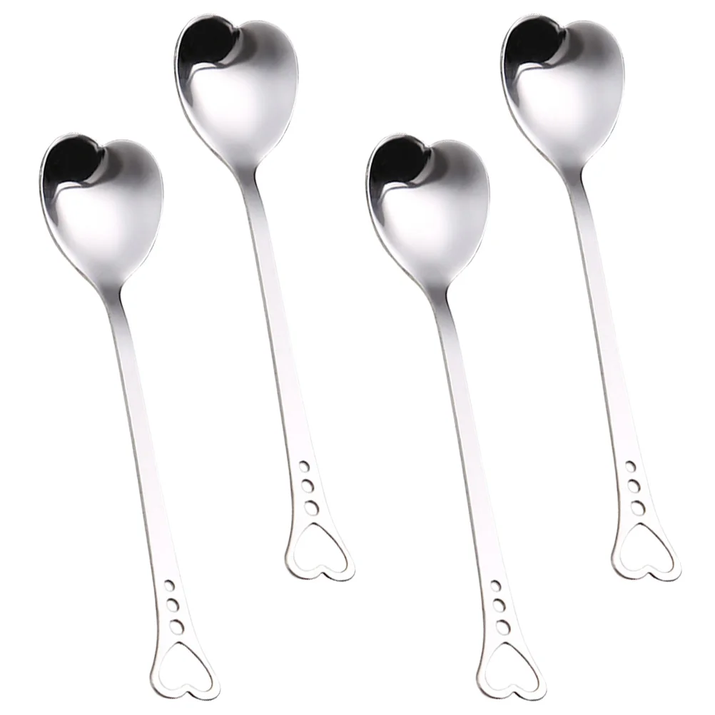 

Spoon Spoons Heart Soup Dessert Tea Stirring Set Stainless Steel Coffee Metal Sugar Ice Creamteaspoon Flatware Shape Teaspoons