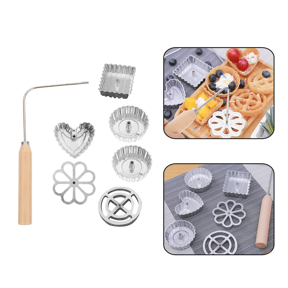 

Rosette Mold Iron Swedish Timbale Maker Cookie Waffle Flower Spanish Fried Frying Achappam Pancake Skillet Pizzelle Bunuelera