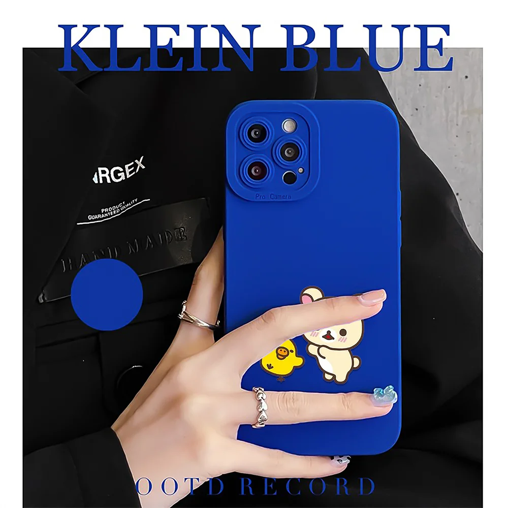 

Mouse Duck Cat Phone Case for IPhone 13 11 12 Pro Max XS X XR 7 8 Plus SE 2020 New Fashion Blue Soft Silicone Back Cover Funda