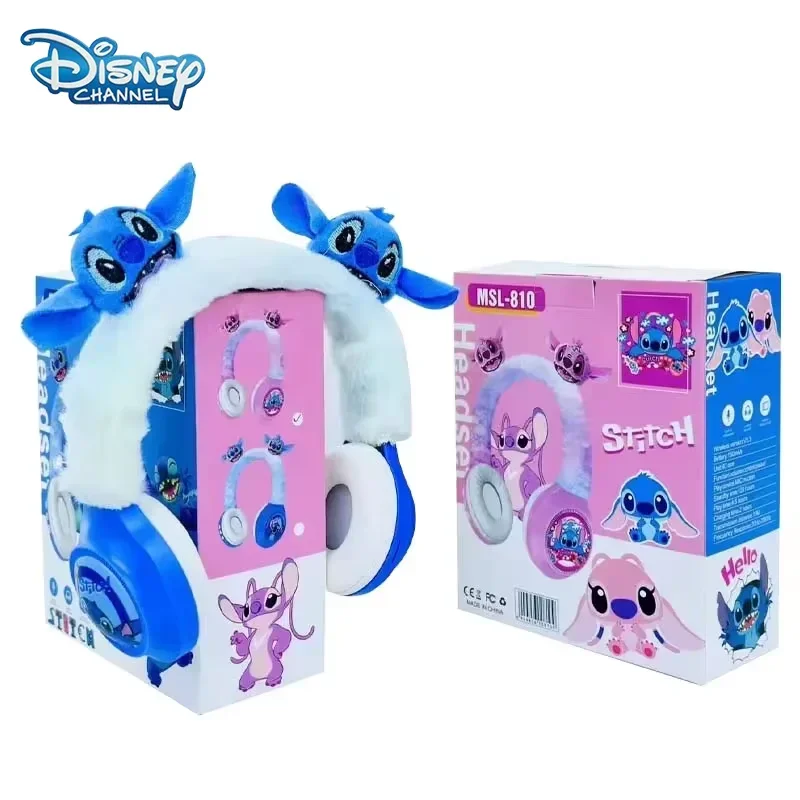 Kawaii Disney Stitch Bluetooth наушники мультфильм аниме креативная плюшевая беспроводная