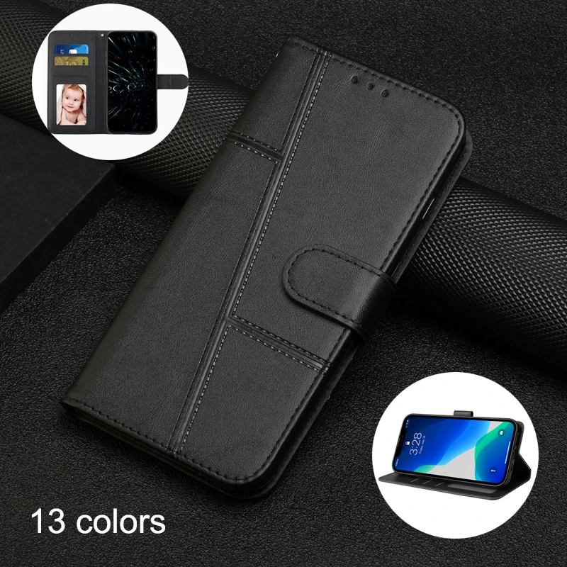 

Leather Wallet Phone Case For iPhone 13 mini 12 Pro Max 11 XR X S XS MAX 7 8 Plus SE 2022 SE3 10 6 6S Plus SE2020 Stand Cover