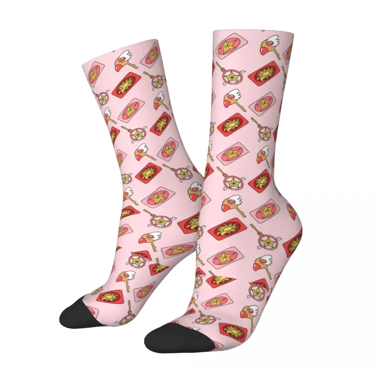 

Носки мужские компрессионные в стиле Харадзюку, смешные сумасшедшие носки розового цвета с принтом сакуры в стиле хип-хоп, с надписью Happy, подарок для мальчиков