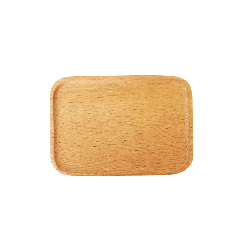 

Beech Tray Rectangular Afternoon Tea Tray Coffee Cup Fruit Bites Snack Bread Plate Logo Can Be Made