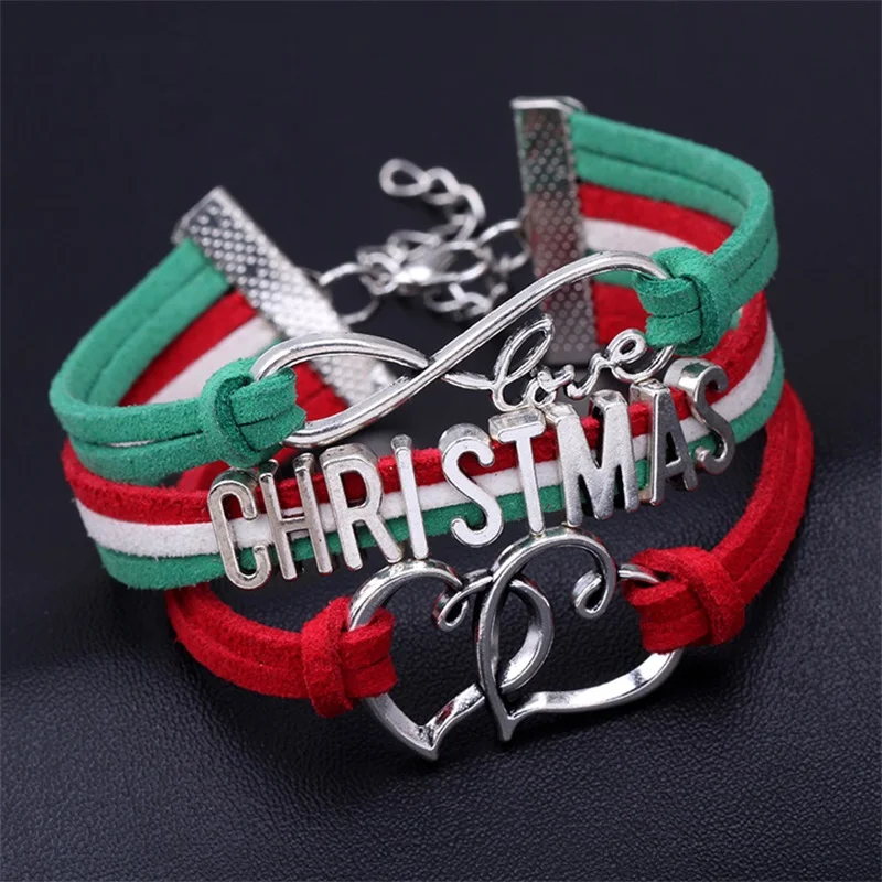 

2022 Christmas New Multilayer Braided Letter Alloy Bracelet Gift