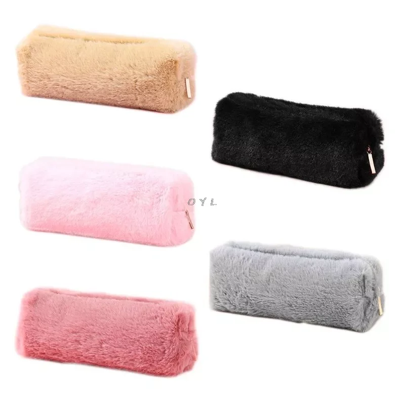 

Color Plush Pencil Case School Pencil Cases Bag Stationery For Girls School Supplies Tools