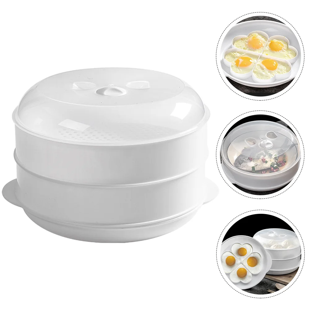 

2 1 Heart-shaped Microwave Egg Cooker Steamer Lid Vegetable Fish Kitchen Supplies Cover Cookware Oven Vegetables Mini