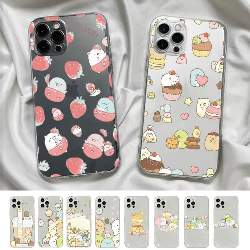 

Japan Cartoon Sumikko Gurashi Phone Case for iPhone 11 12 13 mini pro XS MAX 8 7 6 6S Plus X 5S SE 2020 XR clear case