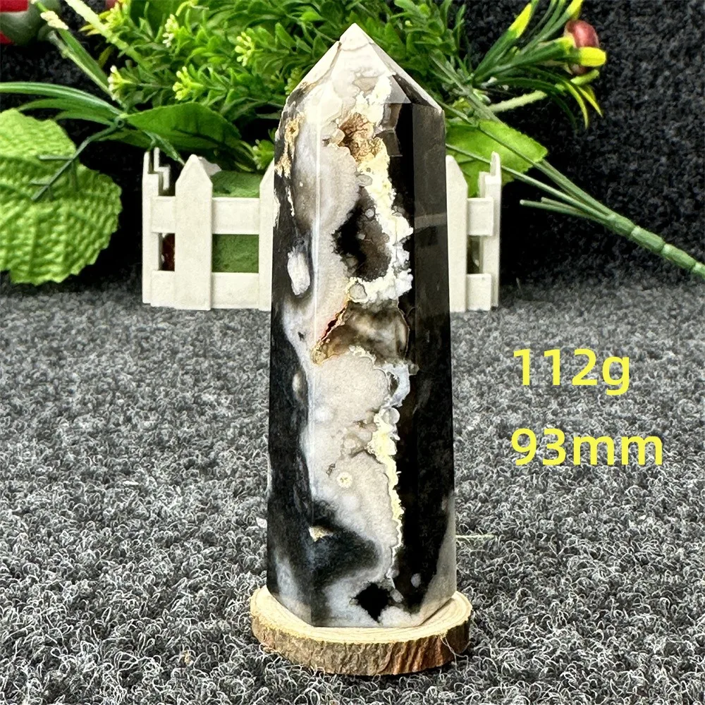 Натуральный черный цвет вишни агат кристалл энергетическая палочка Исцеление