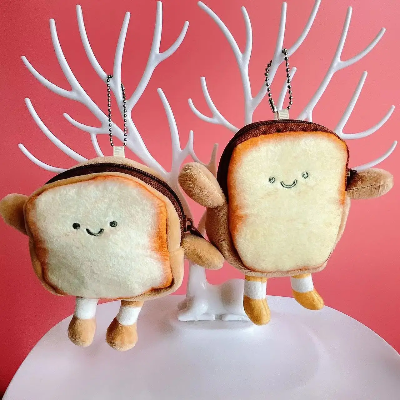 

Kawaii Toast Plush Coin Purse Creative Cute Bread Coin Bag Pendant Mini Plush Wallet Card Holder Keyring Students Gifts