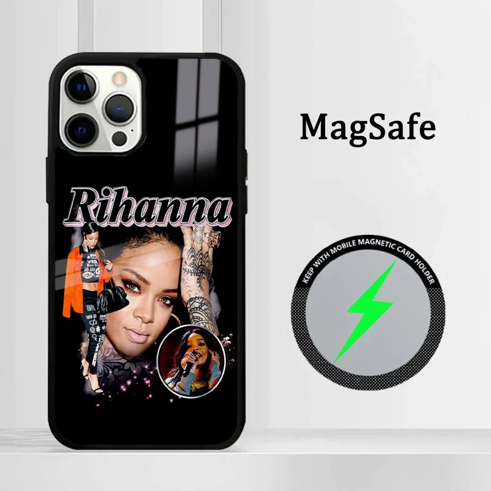 Чехол для телефона R-Rihanna Singer IPhone 16 15 14 13 12 11 Pro Max Plus Mini Magsafe Mirror беспроводной