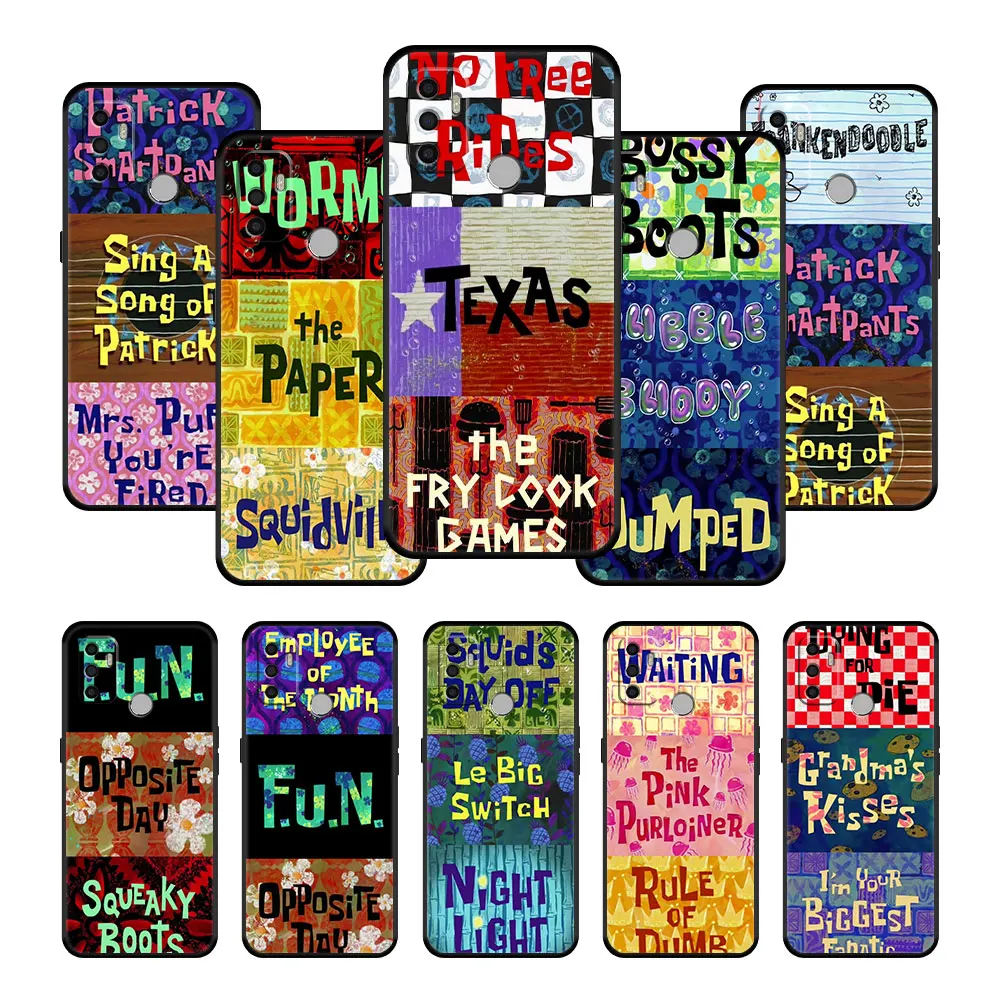 

SpongeBob SpongeBobs Words Phone Case Funda for Oppo A53 A9 A5 A93 A15 A74 A16 A12 F19 A7 A92 A16s A53s A93 A15s Soft Capinha