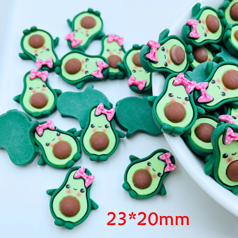 10 шт. новые милые резиновые Мультяшные авокадо серия плоская спина Кабошон