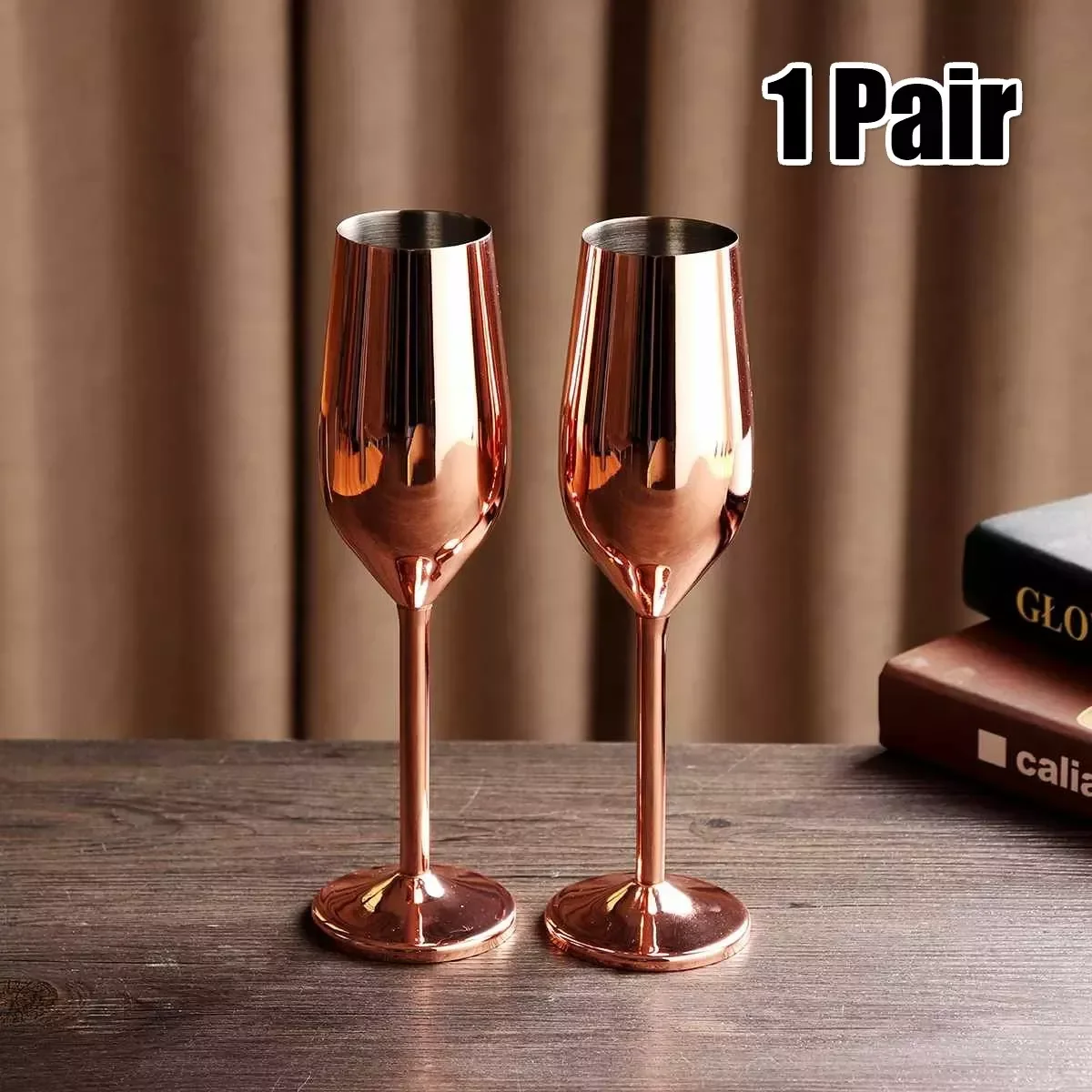 

1Pair/set Wine Glasses Copper Silver / Rose Gold Stainless Steel Goblet Juice Drink Champagne Party Barware Stainless Tumbler