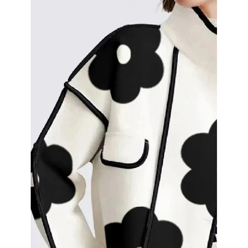 Freeacy женская куртка с цветочным принтом и воротником-стойкой шерстяное пальто