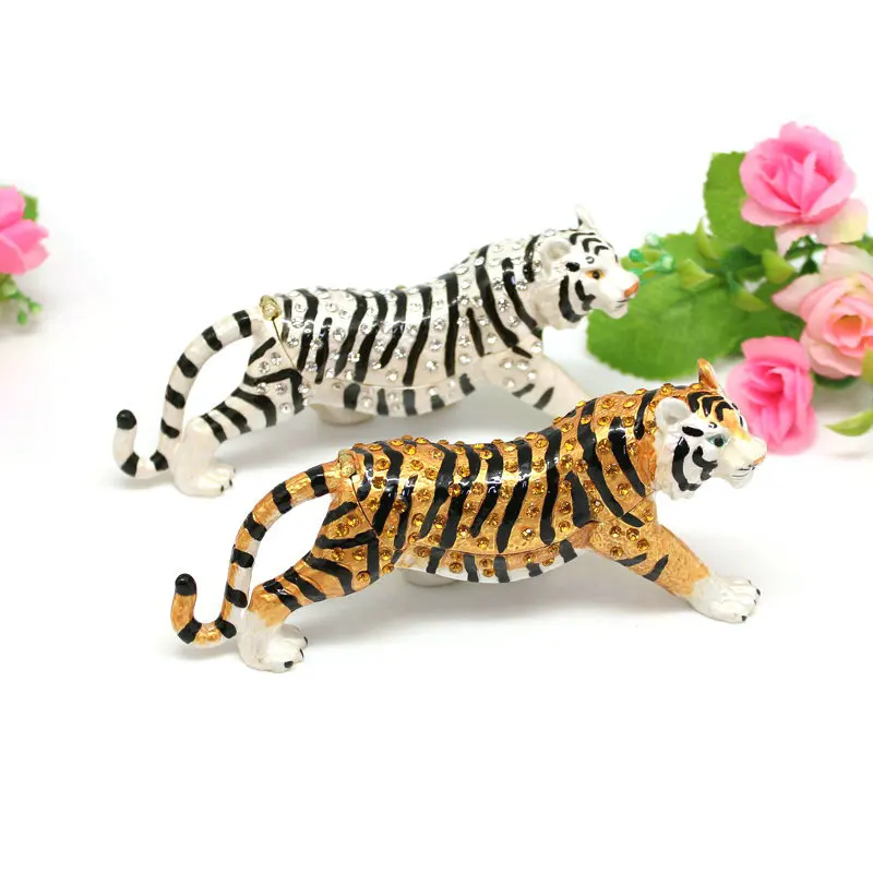 

SHINNYGIFTS Enamel Alloy Animal shape gift box tiger trinket box wholesales