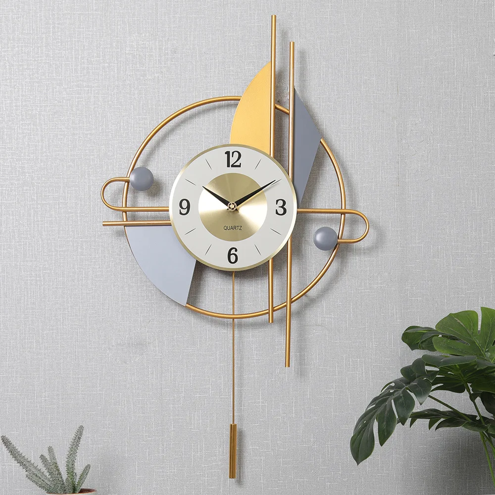 

Light Luxury Living Room Fashion Creative Wall Watch Modern Swing Art Wall Watch Chinese Style Silent Decorative Clock