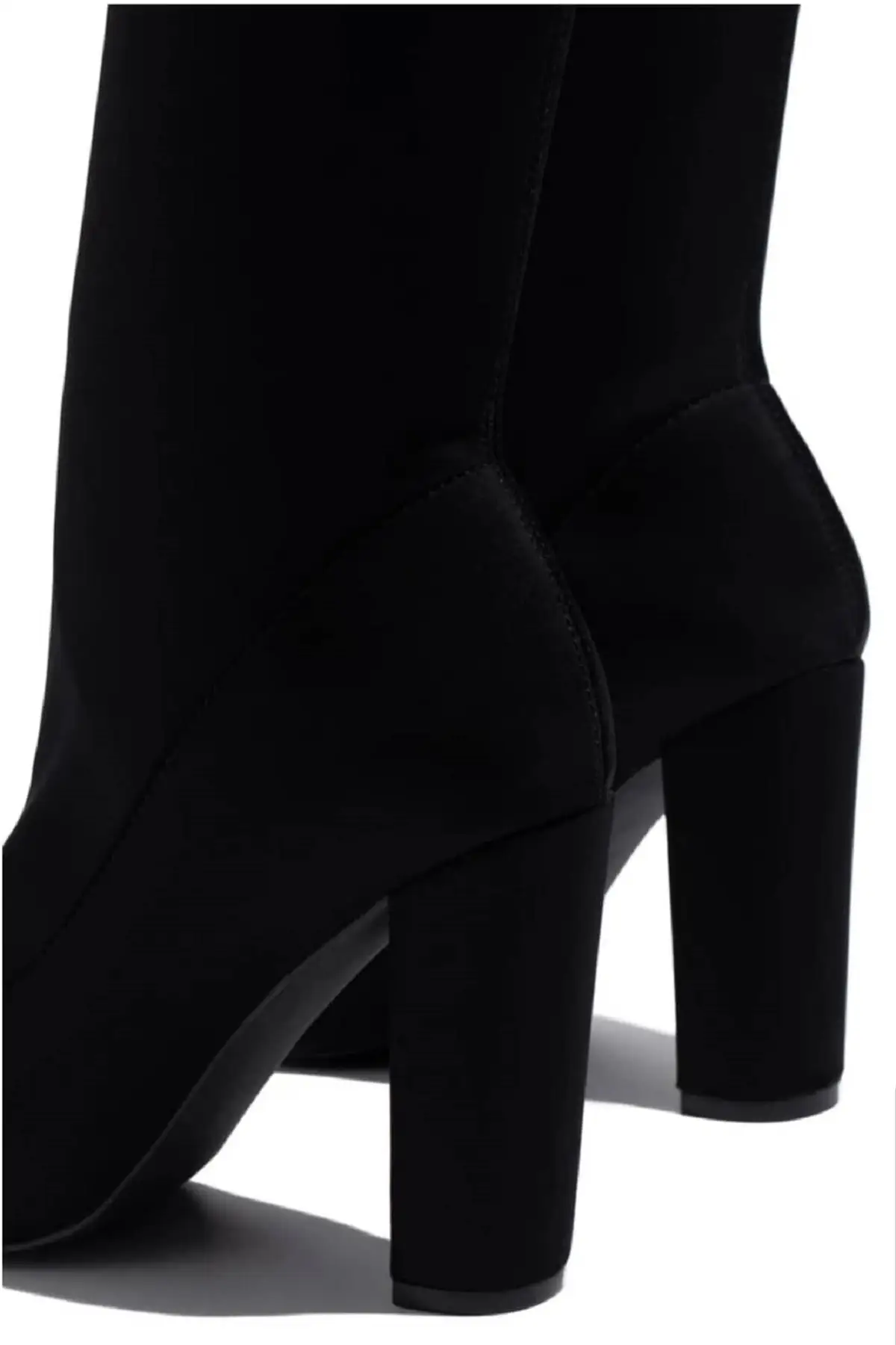 

Black suede stretch thick heels Outdoor Casual Shoes Warm Activities Hiking Boots Quality Work Boots