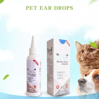 cat dog ear cleaner pet ear drops with cotton swab for infections control yeast mites removes ear mites relieve itching