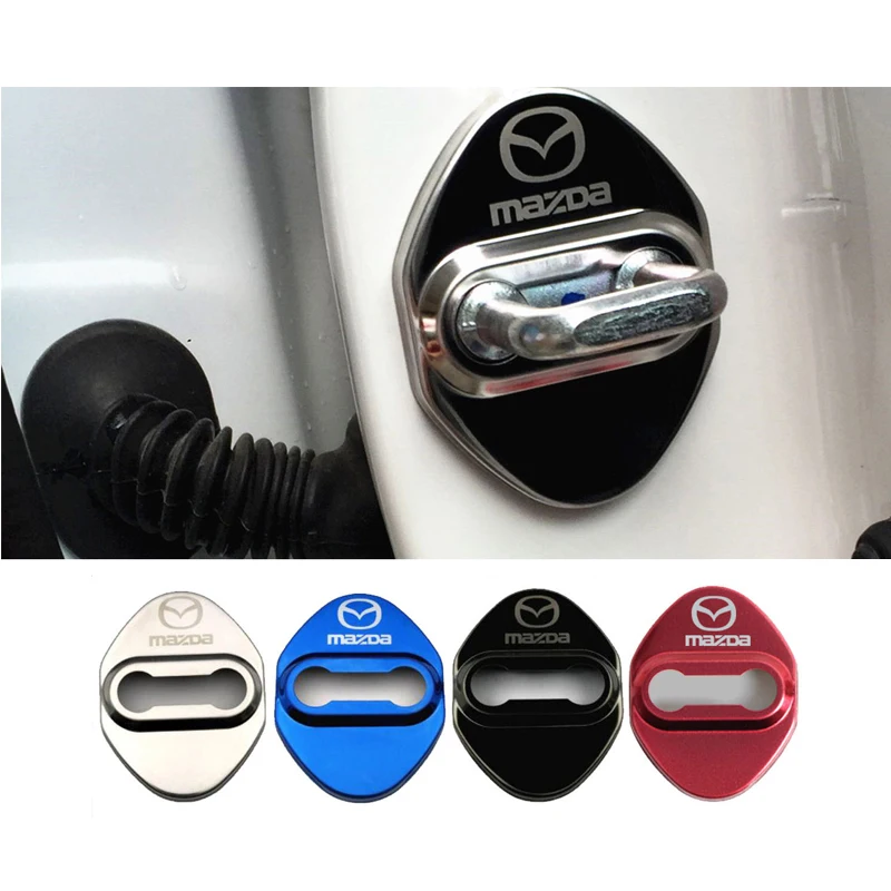 

Защитная крышка для автомобильного дверного замка для Mazda M6M3M2M5, CX-4 CX-3 CX-5, крышка для дверного замка из нержавеющей стали, автомобильные аксессуары, 4 шт.