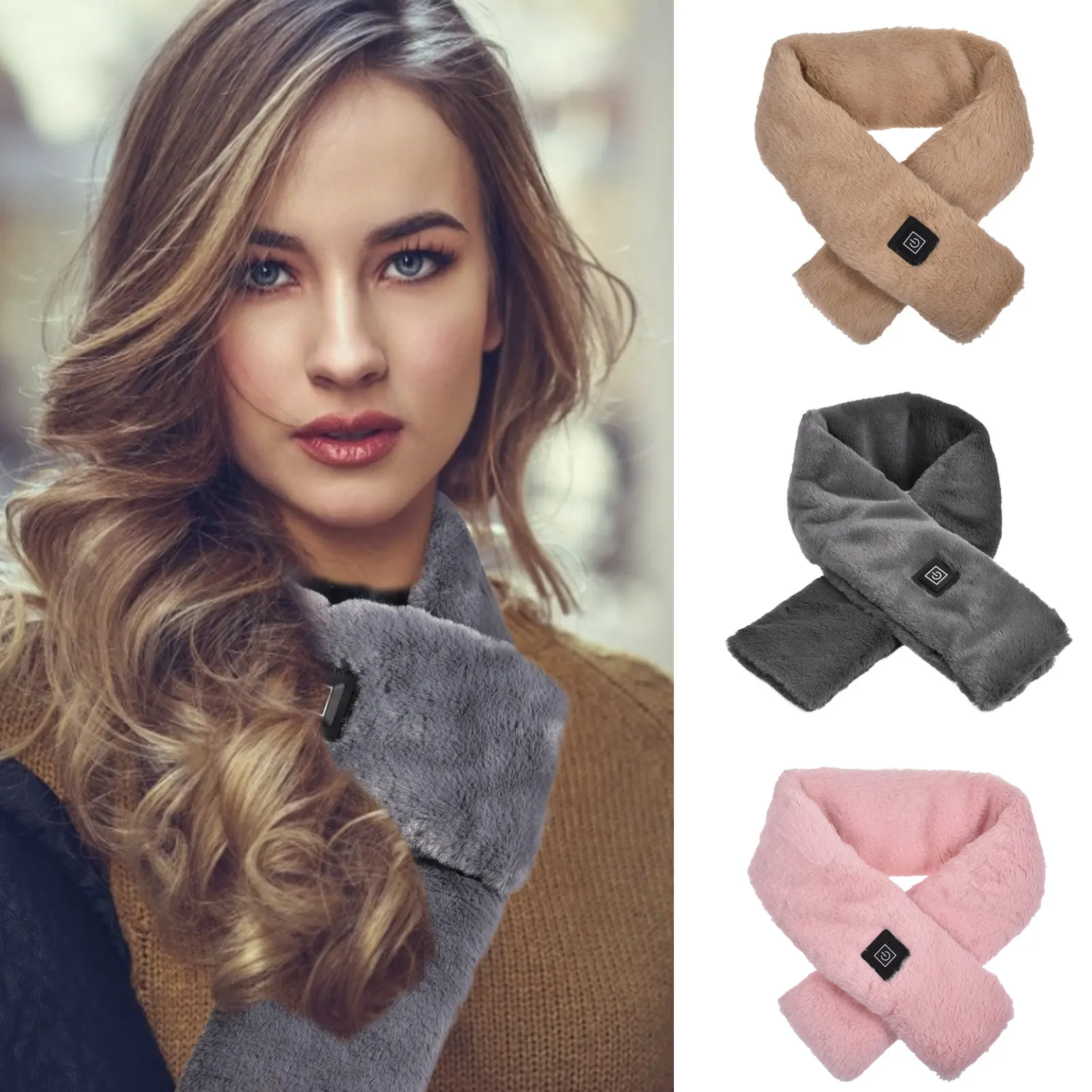 

Electric Warm Scarf Heating Neck Warmer Soft Heated Neck Wrap Electric Heating Neck Warmer With 3 Heating Levels Sports Scarf