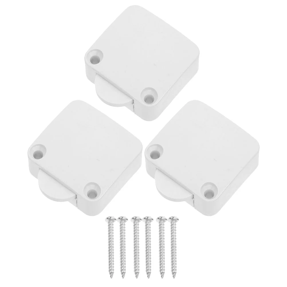 

3 Pcs Electrical Light Switches Cabinet Wardrobe On Off Automatic 3.8X3.3cm Lights Door Drawers White Abs Touch