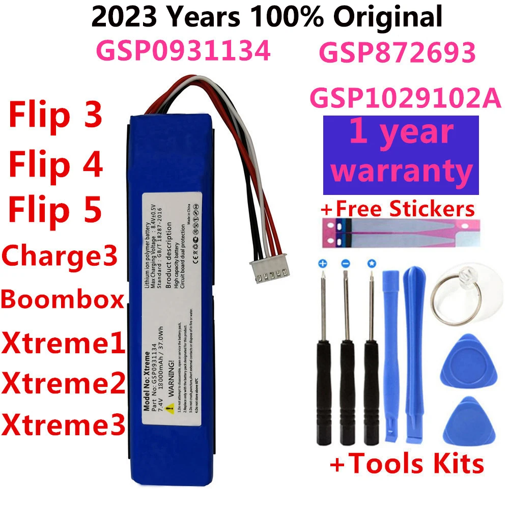 100% Original New for JBL xtreme 1 2 3 Speaker Battery for JBL Flip 4 / Flip 3 / Flip 5 / Boombox / Charge 3 Batterie with tools