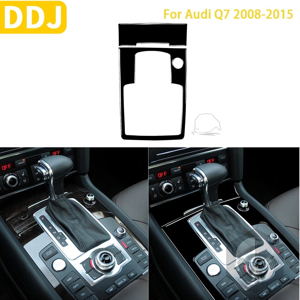 

For Audi Q7 2008-2015 Car Accessories Black Interior Gear Panel Cover Trim Sticker Plastic Decoration