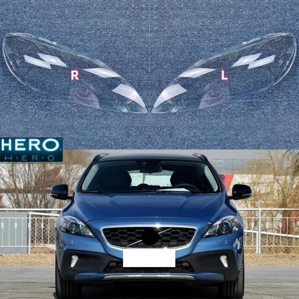 

Для Volvo V40 2013 2014 2015 2016, автомобильные фары, прозрачный материал ПК, фары, стеклянный корпус