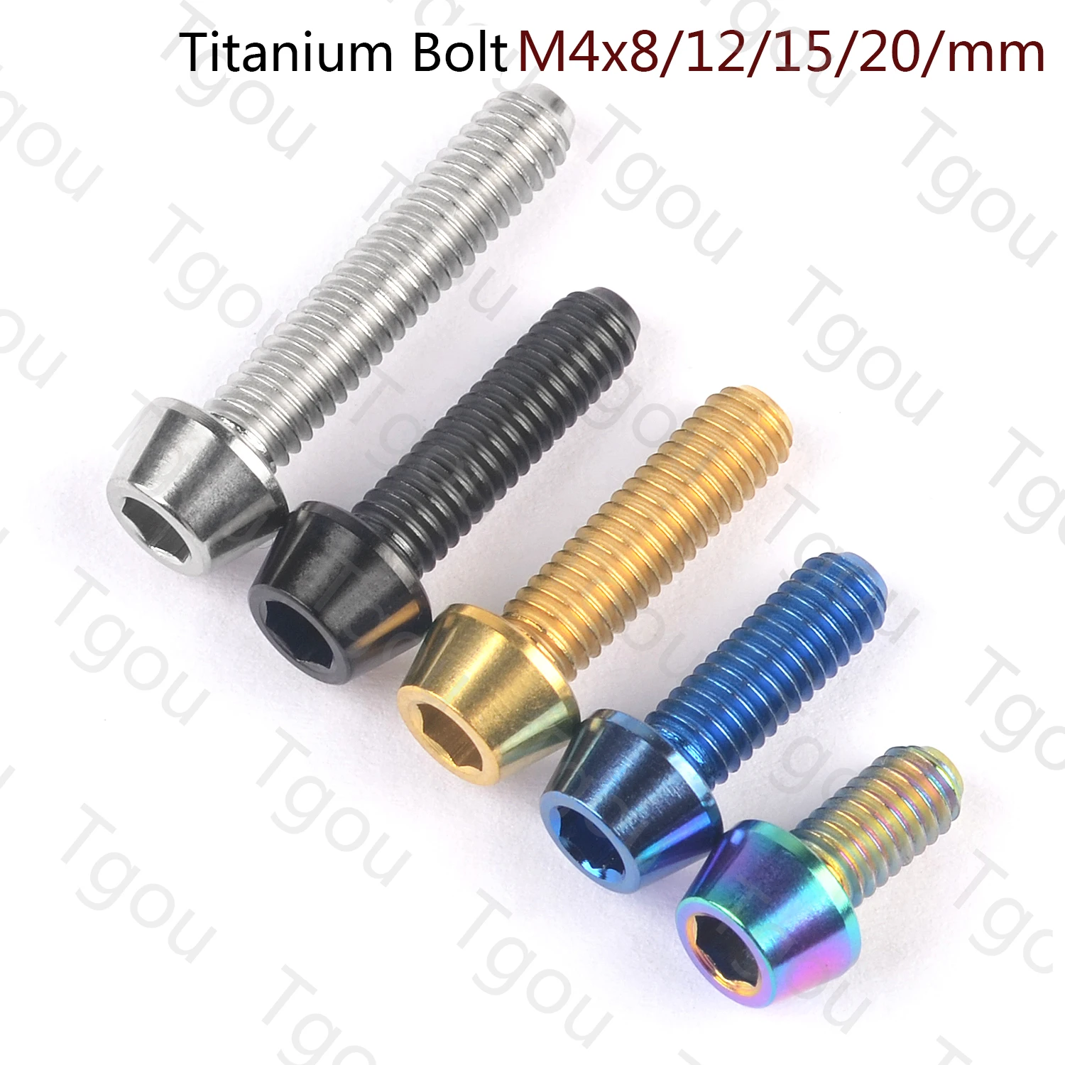 

Tgou Titanium Bolt M4x8/12/15/20mm Tapered Hex Screws for Bicycle